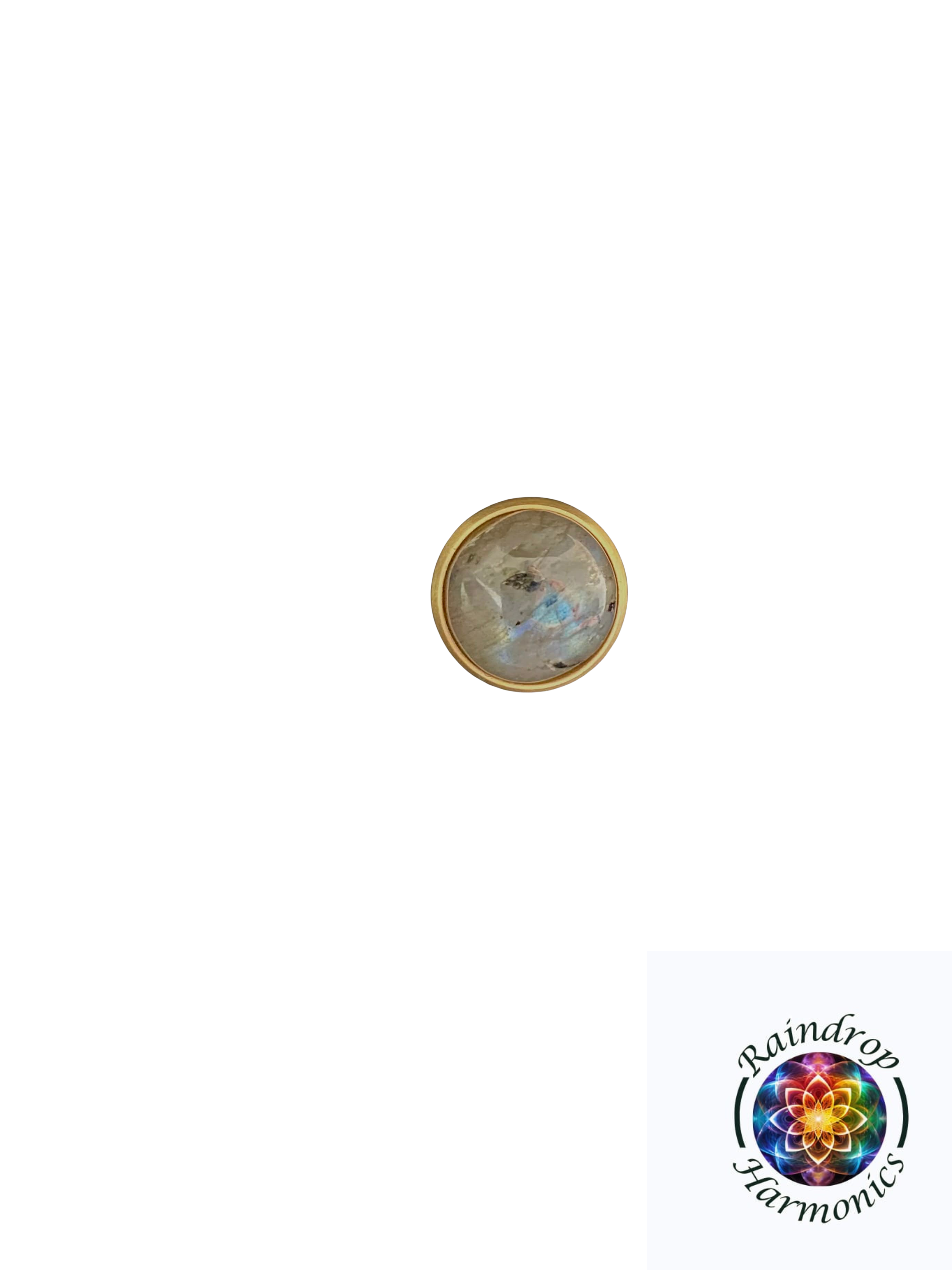 16mm Labradorite Gemstone Tip in Brass Setting