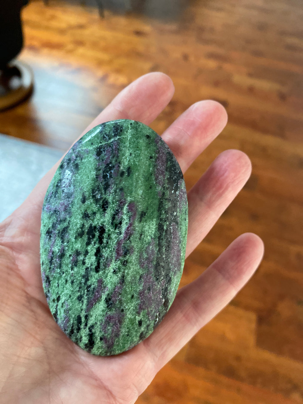 Ruby Zoisite Palm Stone - 3.5 inch