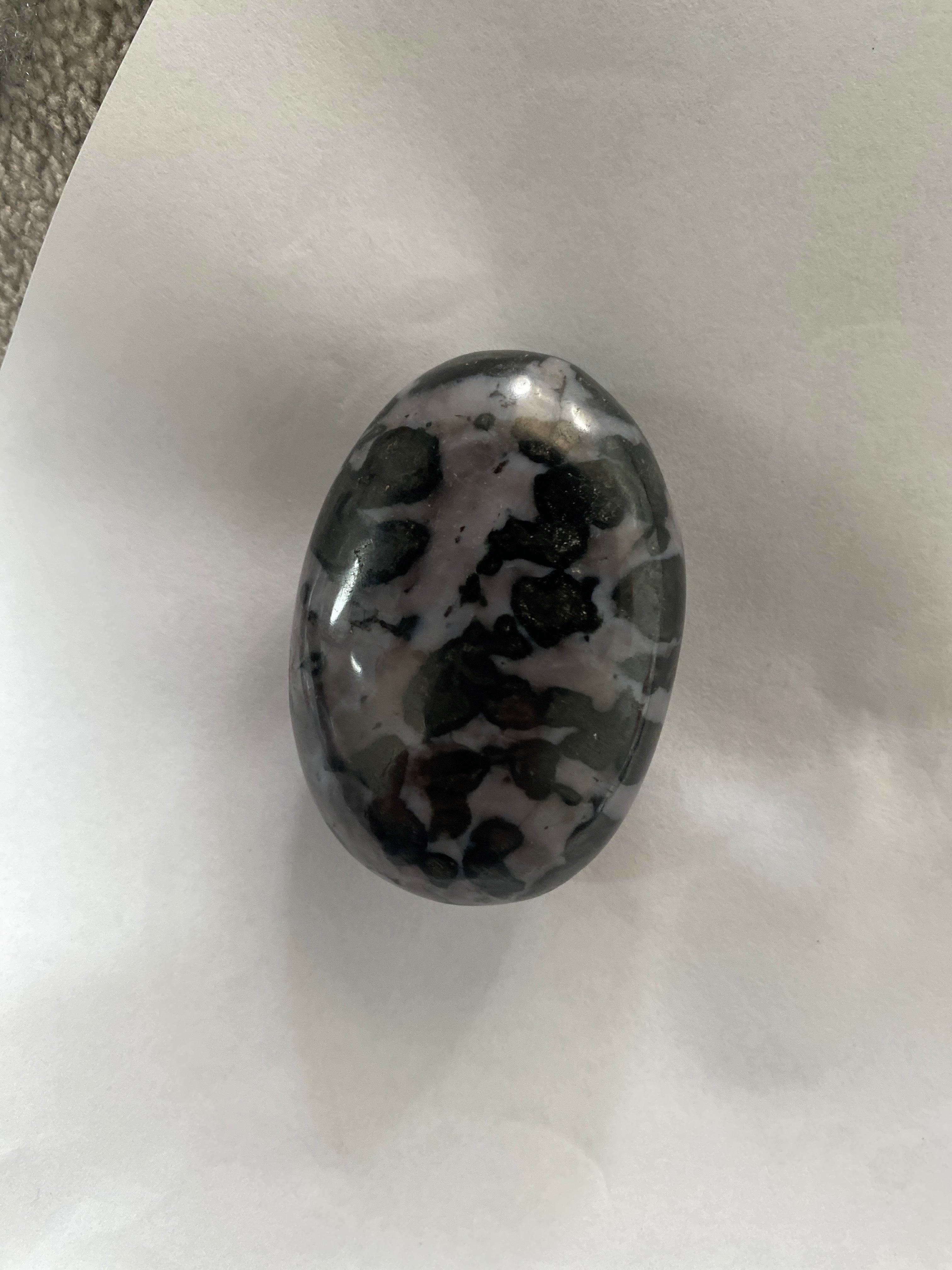 Indigo Gabbro Palm Stone (Mystic Merlinite) - 2.5 inch