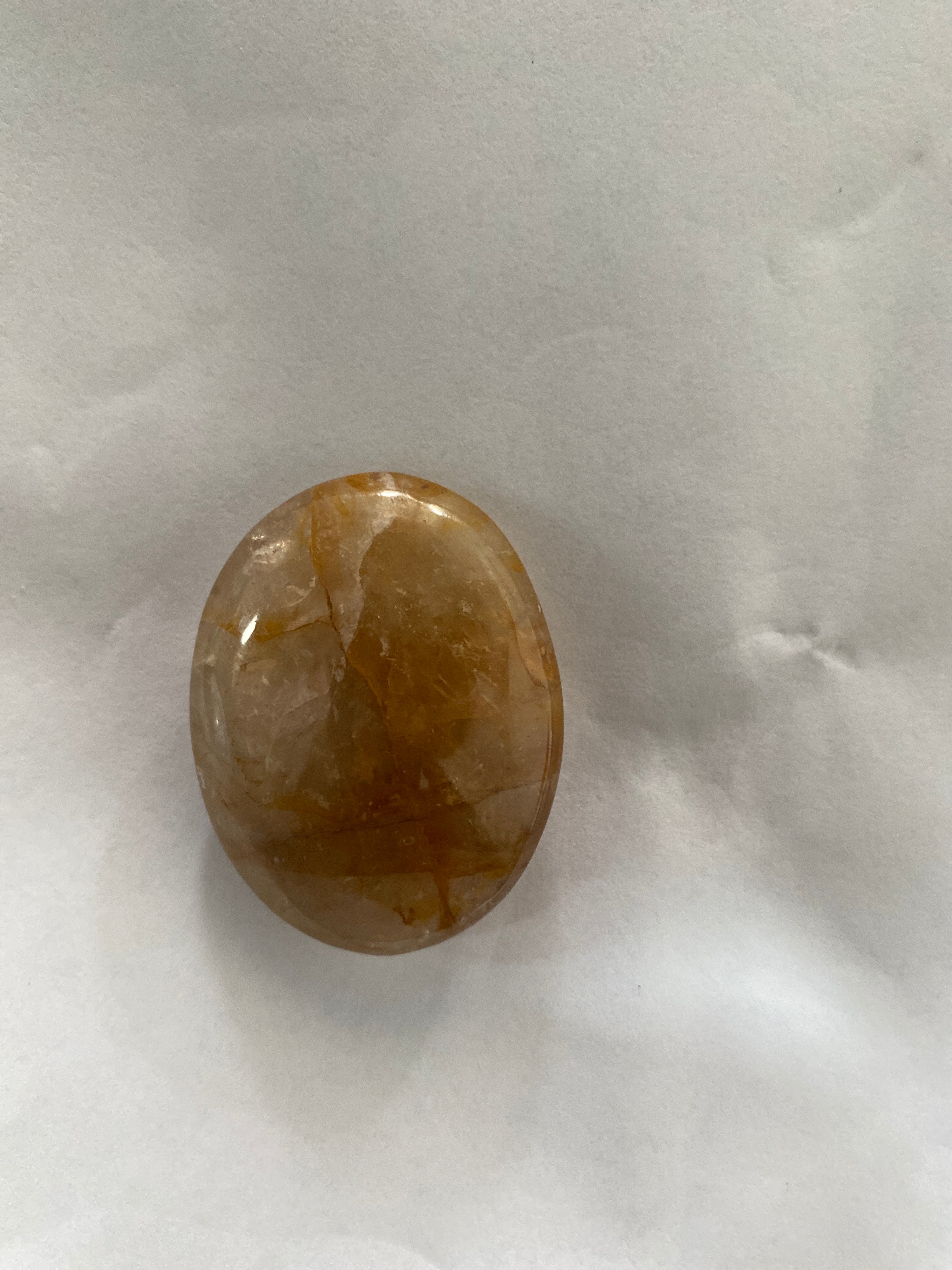 Golden Healer Quartz Palm Stone - 2.25 inch