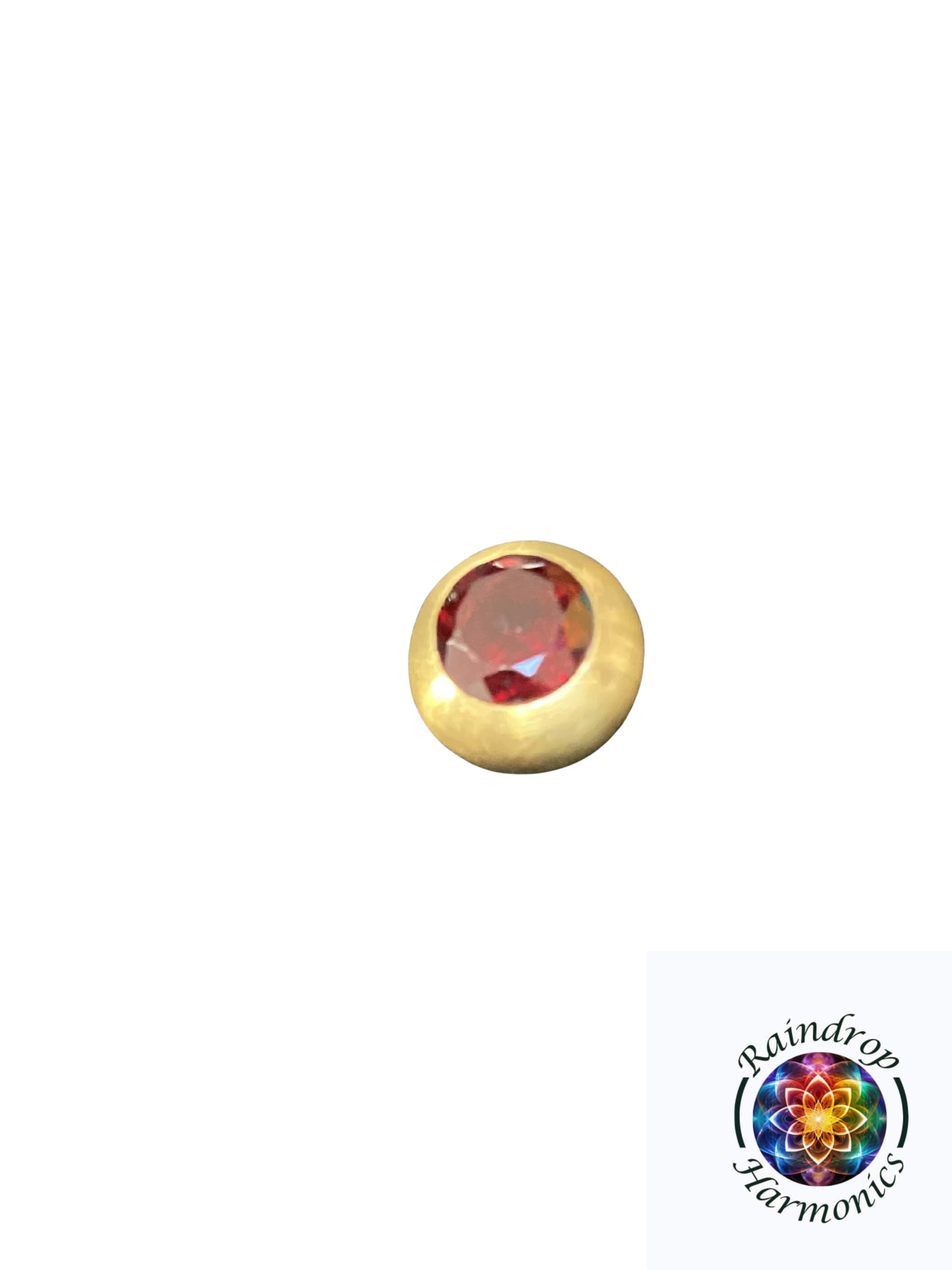 Raindrop Harmonics 8mm Faceted Garnet Gemstone Tip for Tuning Forks