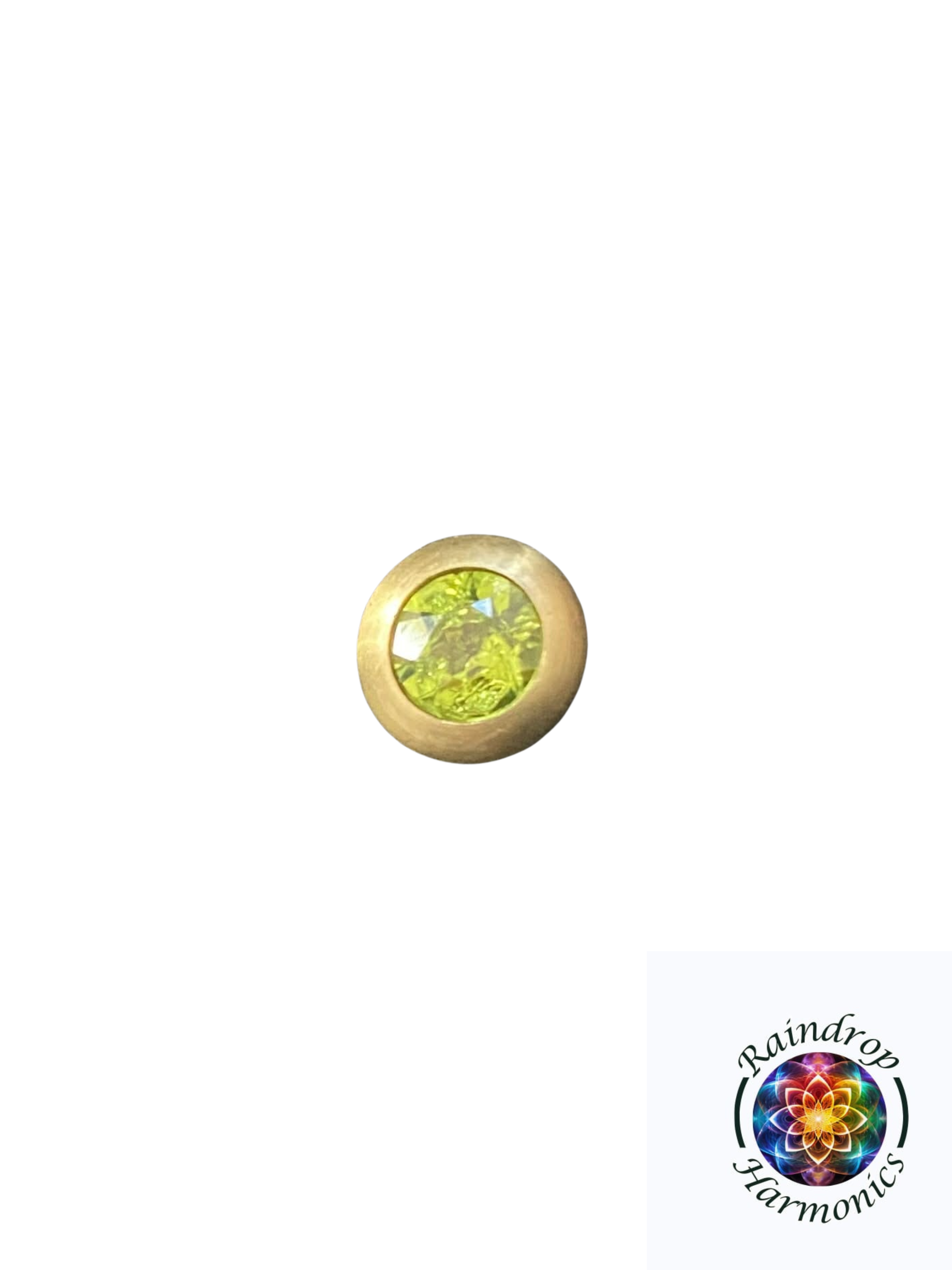 Raindrop Harmonics 8mm Faceted Peridot Gemstone Tip for Tuning Forks