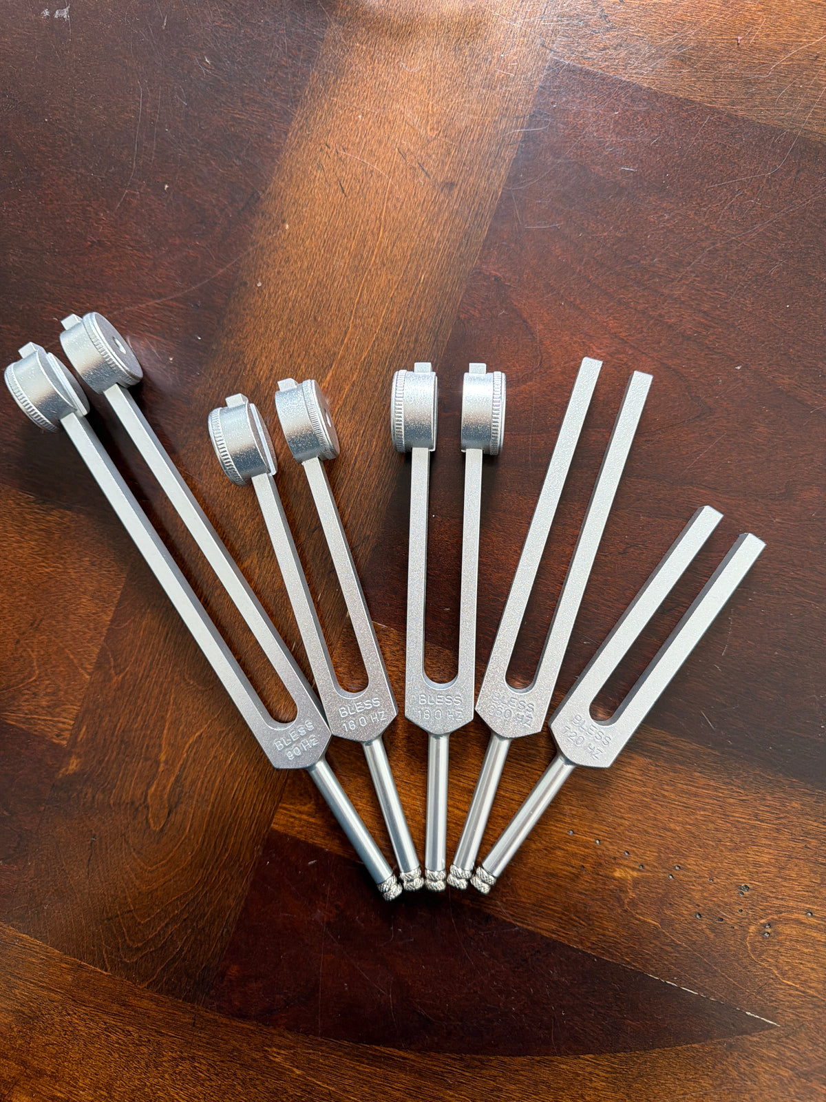 Archangel Gabriel Blessing Set — 5 Tuning Forks (90 Hz, 180 Hz x2, 360 Hz, 720 Hz)