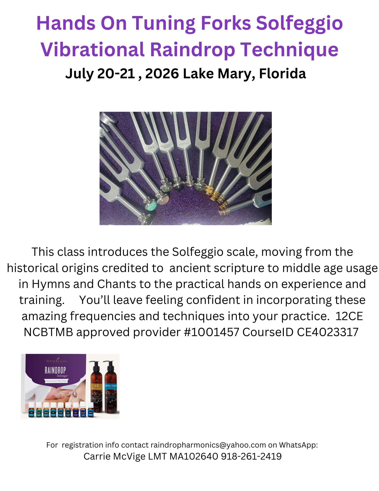 Hands On Tuning Forks Solfeggio Vibrational Raindrop Technique