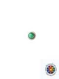 14mm Malachite Gemstone Tip in Brass Setting with Silver Cerakote